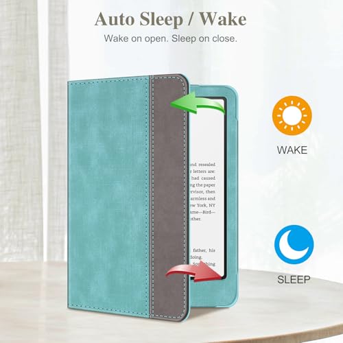 Image of Fintie Case for 7 inch /6.8 inch Kindle Paperwhite(12th /11th Generation-2024 /2021) and Kindle Colorsoft Signature Edition -Slim Foldable Stand Cover Auto Wake /Sleep for Paperwhite 2024, Turquoise