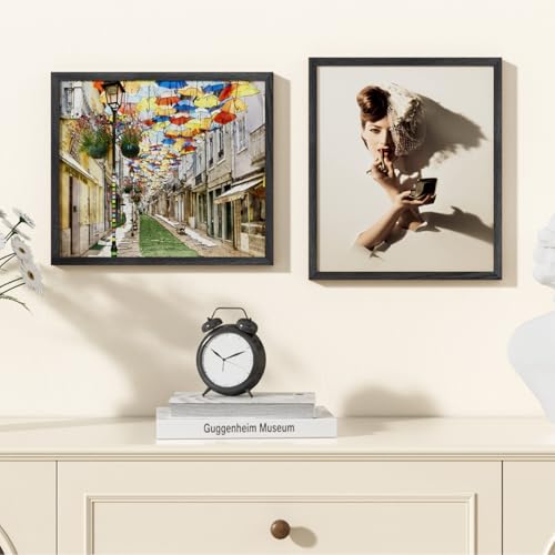 Image of 12x14 Picture Frame,Solid Oak Wood 12 inchx14 inch Photo Frame, Black Color Tempered Real Glass 12 by 14 Wooden Frames with No Mat,14x12 Picture Frames for Wall or Tabletop Display