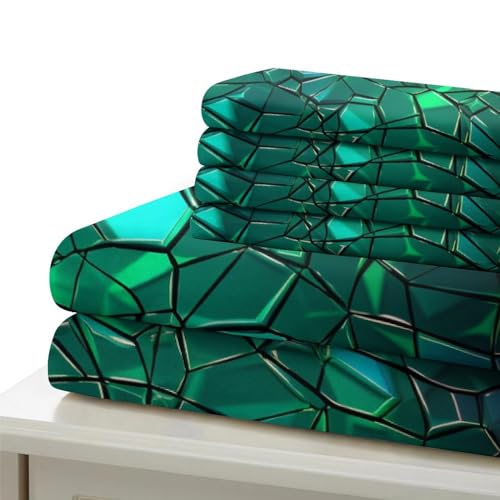 Housse de couette vert émeraude 3D King pour sublimer votre chambre