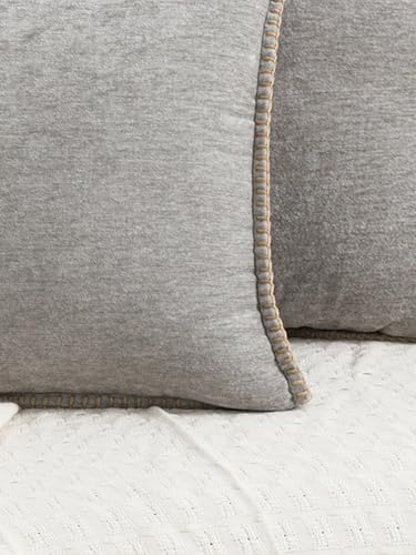 Housse de coussin en chenille douce grise 50x50 cm pour canapé - 4