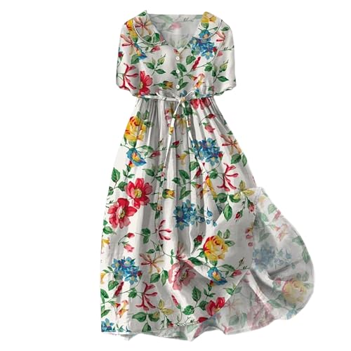 Robe chemise d'été fleurie à coupe ample et revers tendance