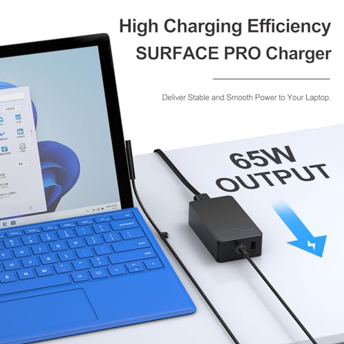 image for Andingker 65W Surface Pro Laptop Charger-for Microsoft Surface Pro Cha
