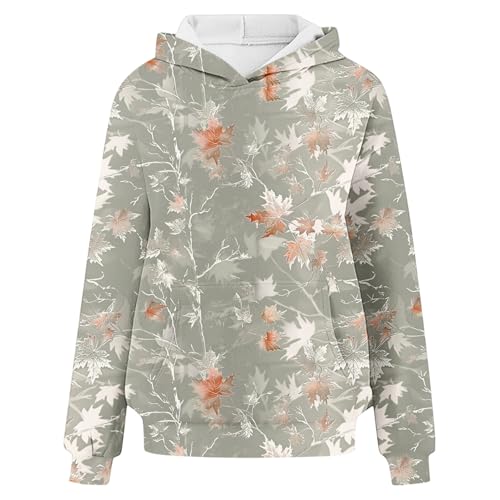 Camo Hoodie for Women Men Long Sleeve Maple Leaf Print Fleece Hoodies Oversized Hooded Sweatshirt Pullover with Pocket3