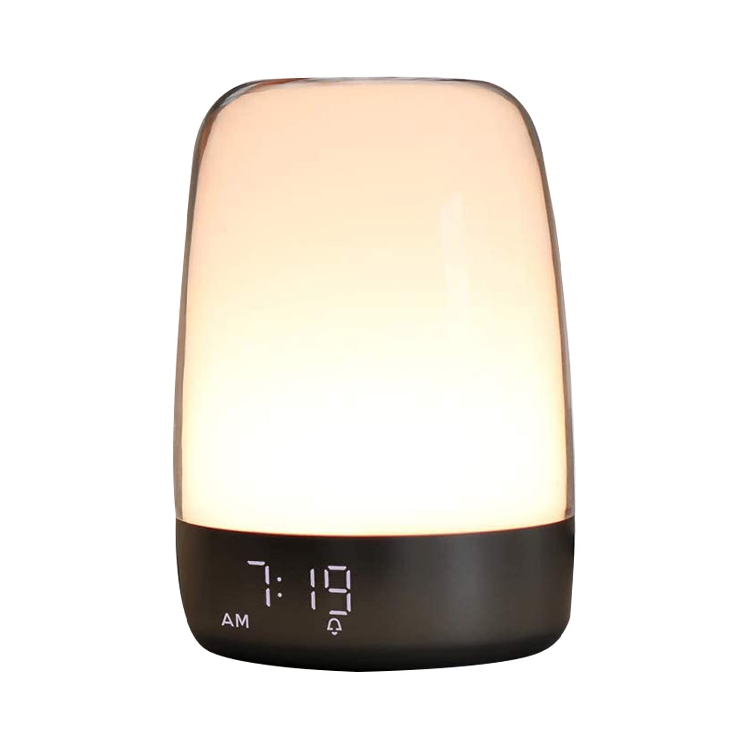 Dellx Amanecer Despertador Despertador Luz Nocturna, Alarma y Snooze, 5 Colores Luz Nocturna, Cambio Automático de Color Luz Noche Temporizador