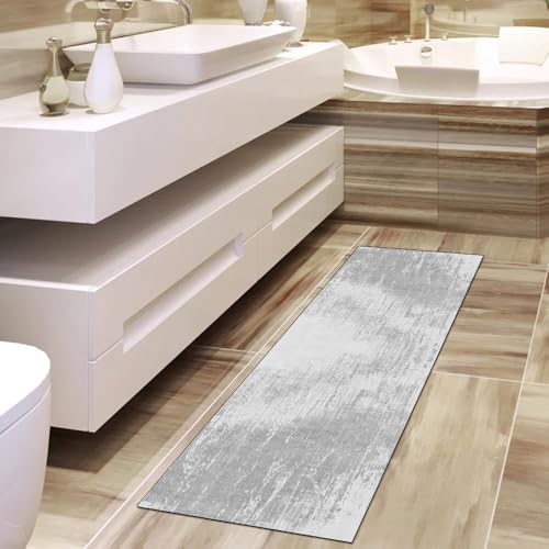 Alfombra pasillo antideslizante gris lavable de 50x250 cm 4