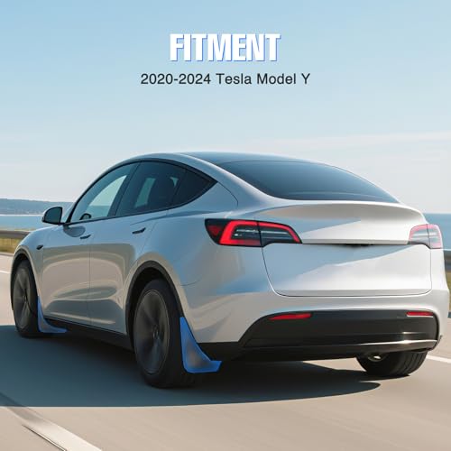 Image of Nilight Mud Flaps Splash Guards for Tesla Model Y 2020 2021 2022 2023 2024 | No Drilling Precision Fit Exterior Accessories Heavy-Duty Splash Guards Protection, Front & Rear Set