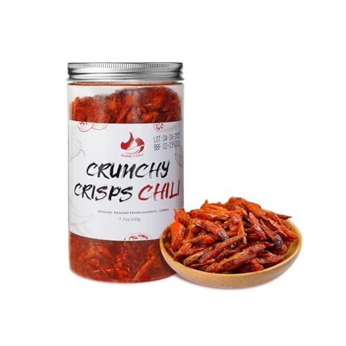 KONGCHILI Chinese Spicy Crispy Chili Snack with Sesame Seeds,Crispy Fried Spicy Chips, No MSG, Zero...
