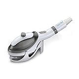 Electric Handheld Garment Steamer Wand - Travel Size Compact Mini Professional Handheld Clothes Fabric Clothing Steam Iron W/ Cloth Brush Crease Dual Tool Accessories, Base Stand Rack - Pyle PSTMIR17