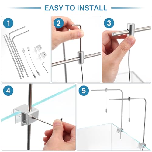 Support d'éclairage pour aquarium en alliage d'aluminium rigide - 7
