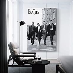 JMUNG Poster décoratif sur toile The Beatles pour chambre à coucher – 30 x 45 cm - Les Beatles, Paul McCartney, John Lennon, RIngo Starr, George Harrison JMUNG Poster décoratif sur toile The Beatles pour chambre à coucher - 30 x 45 cm – Image 3