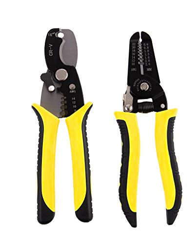 Wire Stripper and Cutter - Wire Stripping Tool for Solid and Stranded Wires 22-10 AWG?2 Pcs?