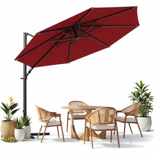 Image of THESHELTERS - Premium Garden Umbrella 360 Degree Rotating Stylish and Durable Outdoor Garden Umbrella with Heavy-duty Water Base (95Kgs)- Patio and Lawn Umbrella, 2.5x2.5m Big Size Outdoor Umbrella with Stand