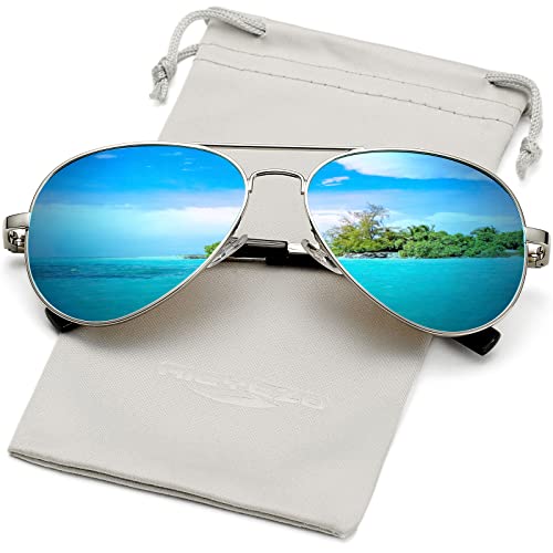 AIEYEZO Ice Blue Mirror Aviator