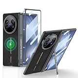 COQUE Funda para Vivo X Fold 5,Bisagra Plegable magntica, Carcasa Fantasma, Soporte para Bolso Lateral con Membrana, Cuero Mate magntico Incorporado-Negro