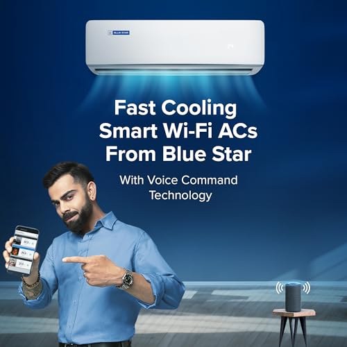 Blue Star 1.5 Ton 5 Star,New Star Rated, Wi-Fi Smart Inverter Split AC (Copper,4-Way Swing, DigiQ Hepta Sensor, Blue Fins,Turbo Cool, Self Clean Technology (IA518ZXUS, White)) view 2