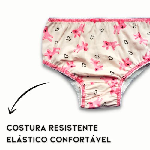 Calcinha Infantil Meninas Kit com 10 (P, Sortidas)