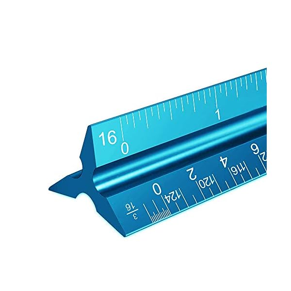 Architectural Scale Ruler, 12' Aluminum Architect Scale, Triangular Scale, Scale Ruler for Blueprint, Triangle Ruler, Drafting Ruler, Architect Ruler, Metal Scale Ruler, Architecture Ruler