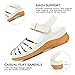 SHIBEVER Women Comfortable Flat Sandals: Dressy Summer Flats Sandal - Closed Toe Fisherman Hollow Out Sandals - White Size 8 Walking Wedge Sandal