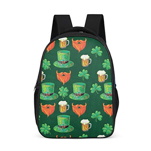 XJJ88 St Patrick Day Mochila casual delgada y duradera: diseño de patrones