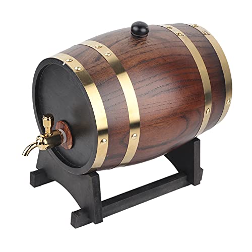 3 Liter Barrel,Oak,3L Retro Oak Wood Red Wine Brandy Whisky Barrel Keg Bucket Container with Faucet