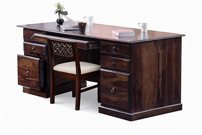 Image of Wooden Study Table with Chair for Students Study Desk Table Office Table for Work from Home Writing Office Desk Computer Desk (13)