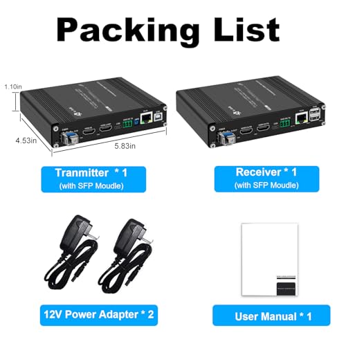 Extensor de fibra HDMI multifunción para controlar servidores desde salas de control a 20 KM 7