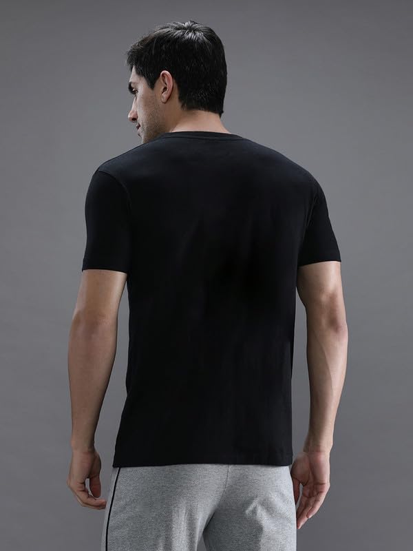 Image of CROCODILE Men Solid Sport Fit T Shirt | Round Neck | Short Sleeve | Regular Length | Basic Casual Pull On Topwear Grey Melange