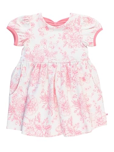 RuffleButts Girls Puff Short Sleeve Bow Twirl Dress