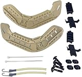 H World Shopping Airsoft Paintball Military Side Rail Set Guide Accessories for MICH Helmet (DE)