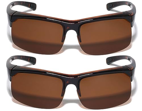 V.W.E. Men Half Rim Polarized Sport FIT OVER Sunglasses Wear Over Prescription Eyeglasses 100% UV Protection2