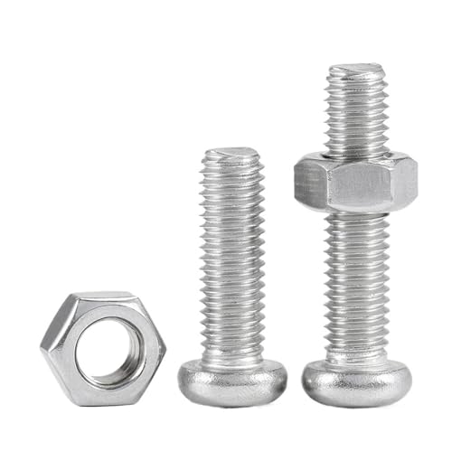 Tornillos M3 antioxidantes juego de dos piezas de cabeza redonda con tuerca hexagonal para arreglos