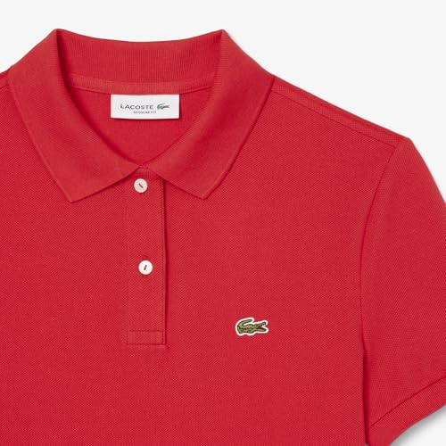 Image of Lacoste Women's Solid Regular Fit Polos