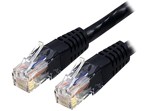Image of StarTech 6ft CAT6 Ethernet Cable - Black CAT 6 Gigabit Ethernet Wire -250Mhz 100W PoE RJ45 UTP Molded Network Patch Cord with Strain Relief (C6PATCH6BK) | 250MHz bandwidth, Gold-plated RJ45, Patch Cable, Ethernet Cord, UTP Molded Network, Strain Relief, 10Gbps speeds