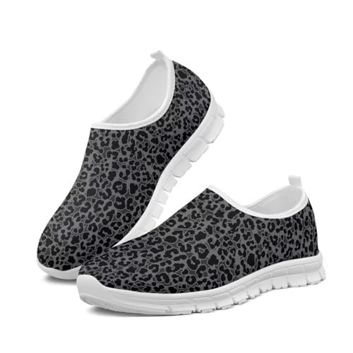 Howilath Animal Print Women's Loafers & Slip-on Running Sneakers Travel Breathable Shoes with Anti-Slip Sole