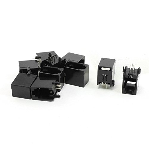 uxcell 10 piezas Conectores RJ9 RJ10 RJ22 4P4C miniatura 1