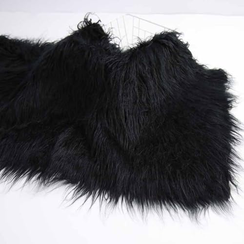 Tela de piel sintética de 25 cm x 45 cm de largo, tela de felpa para coser, decoración, cinta de piel sintética, suave y cálida para costura, manualidades, bolsillo, disfraz, cosplay, Navidad,