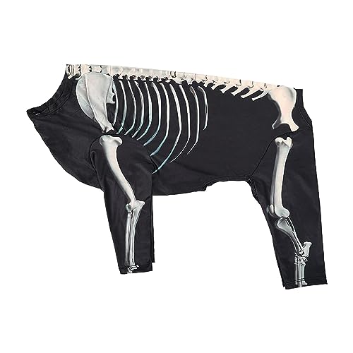 MYCENSE Fantasia de cachorro de esqueleto de Halloween, fantasia de animal de estimação de Halloween