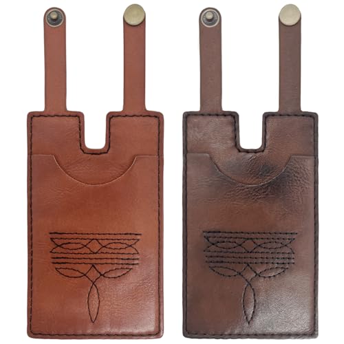 Boot Wallet for Women,Western Boot Wallet with Snap Strap,Leather Boot Wallet, Credit Card Holder(2pcs)