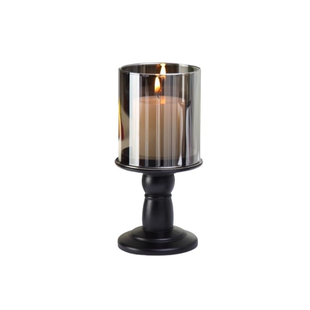 SDGBCXD candlestick holder, Retro Candlestick Ornaments Black Roman Column Base Candle Holder Light Luxury Decoration Decor(S)