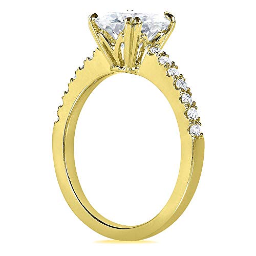 Kobelli Moissanite and Lab Grown Diamond Engagement Ring 2 1/10 CTW 14k Yellow Gold (GH/VS, DEF/VS)3