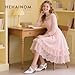 Hehainom Girls Dress Shoes Kitten Heels Sandals Little Big Kids Pointed Toe Slingback Wedding Party Pumps White Pu Shoes Size 4