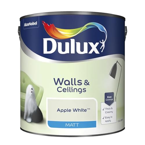 Apple White Walls & Ceilings Matt Emulsion Paint 2.5L – Smooth Creamy Finish, Quick Dry, Low VOC, Easy Application for Interior Walls & Ceilings