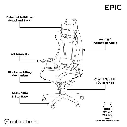 Poltrona Noblechairs Epic Black Edition (nero) - Sedia gaming - Immagine 7