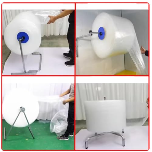 Distributeur de Rouleau de Film à Bulles, Film à Bulles de Bureau Manuel, Support de Film d'emballage en Mousse métallique U-SD pour l'expédition (60 cm).