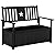 Outsunny Outdoor Wooden Storage Bench Deck Box, Wood Patio Furniture, 43 Gallon Pool Storage Bin Container with Backrest and Armrests, Interior Cloth Bag, Star Motif, Black