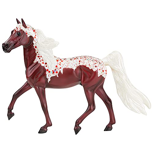 Figurine de cheval Breyer Velours Rouge 1:12 marron et rose pour collectionneur