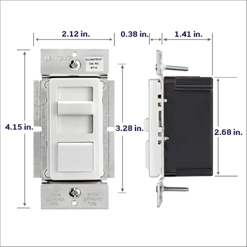 Leviton IllumaTech Dimmer Switch for 0-10V LED, Mark 7 Florescent Ballasts, IP710-D0Z, White with Ivory and Light Almond Faceplates by Leviton - Image 7