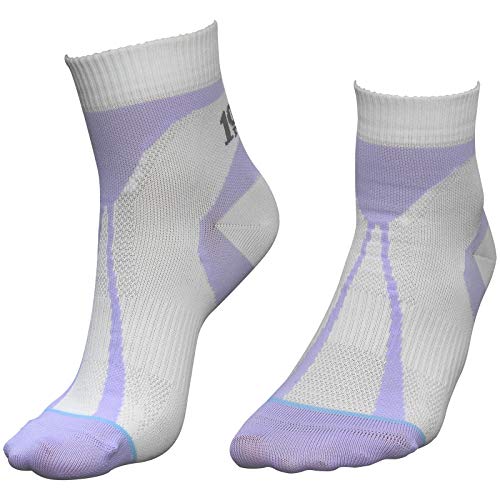 1000 Mile Lightweight Tactel Breathable Race Running Training Womens Sport Socks - White/Lilac (Small / 3-5.5UK) - 1 Pair