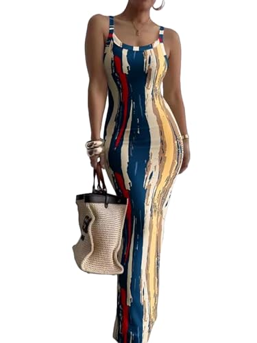Image of HTD Women Summer Sexy Maxi Bodycon Long Dress Casual Slip Dresses