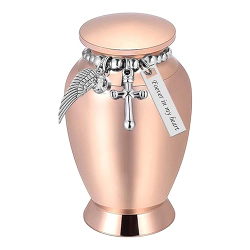 Compacts Cremation Container Aluminum Alloys Construction Decorative Crosses Chain for Memorials Pet Remembrances